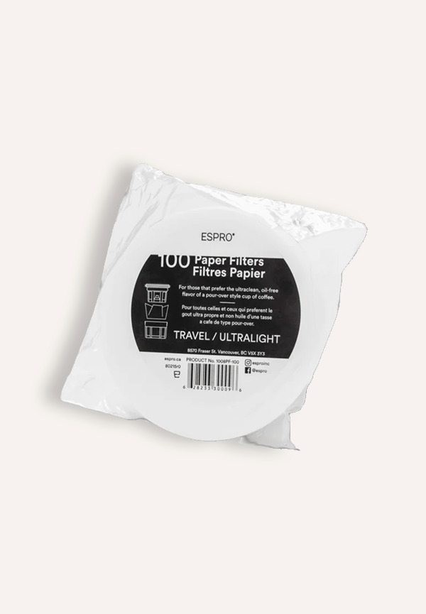 100 filtres à café papier pour Travel Press